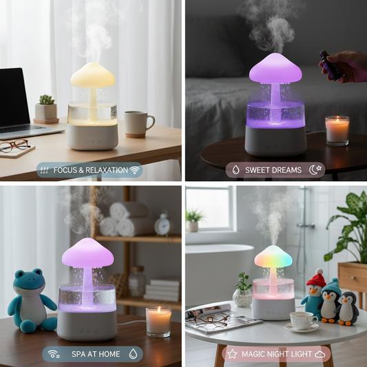 Rain Cloud Humidifier & Ultrasonic Aroma Diffuser (Remote Included)