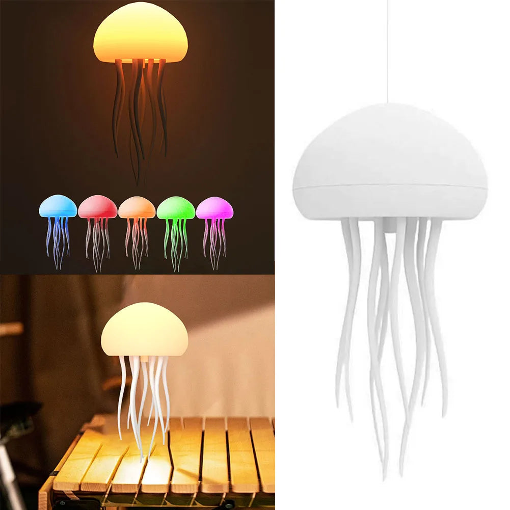 Jellyfish Lamp Rechargeable Jellyfish Bedside Lamp RGB Gradient Jellyfish Table Lamp Jellyfish Desk Lamp for Home Office Decor