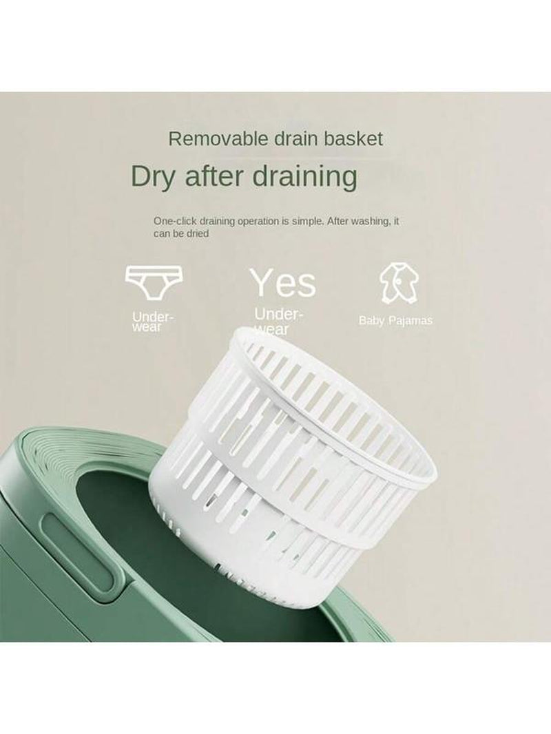 8L High-Capacity Foldable Washing Machine Compactportable Washing Bucket with Wash-And- Spin Functionautomatic Cleaning for Underwear and Socks Mini Washingmachine for Student Dorms Ideal for Small Spaces, Campingand Travel Dryer