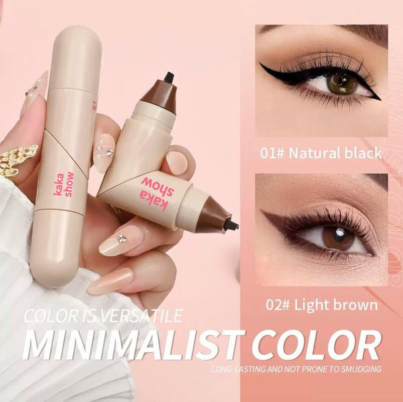 Eye Liner Stamp - 2Ml Double-Tip Smudgeproof Makeup Pen, Lightweight Tool for Women, Perfect for Traveling, Outdoor, Business Trip, Home, School, Easy Precision Application Waterproof Eyeliner