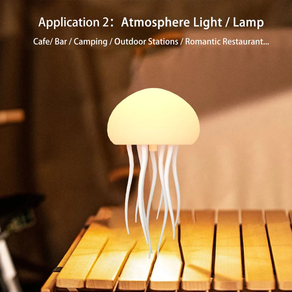 Jellyfish Lamp Rechargeable Jellyfish Bedside Lamp RGB Gradient Jellyfish Table Lamp Jellyfish Desk Lamp for Home Office Decor