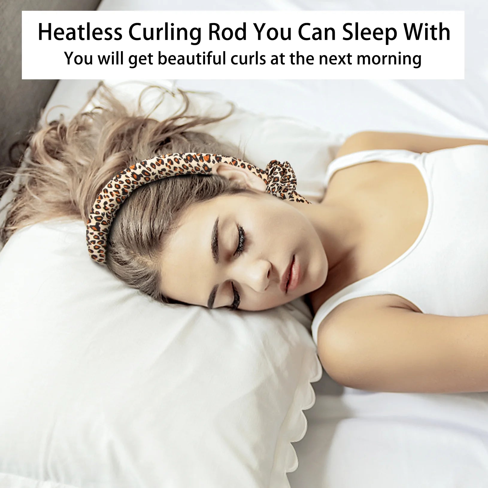 2Pcs Heatless Curling Set for Long Hair No Heat Curler Rod Headband Silk Ribbon Soft Foam Hair Rollers with Hair Clips Scrunchie Rubber Band