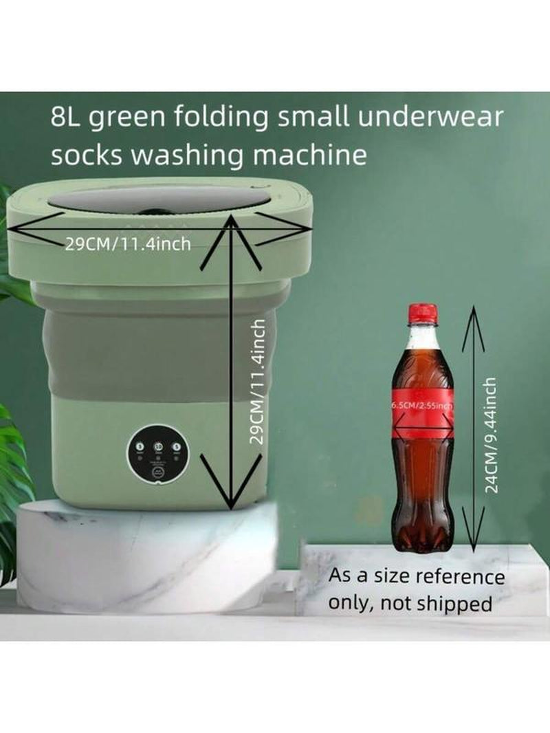 8L High-Capacity Foldable Washing Machine Compactportable Washing Bucket with Wash-And- Spin Functionautomatic Cleaning for Underwear and Socks Mini Washingmachine for Student Dorms Ideal for Small Spaces, Campingand Travel Dryer