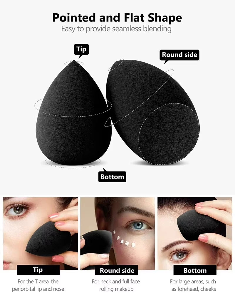 10/12Pcs Makeup Sponge Blender Beauty Egg Foundation Sponges Liquid Cream Cosmetic Puff Women Make up Accessories Beauty Tools