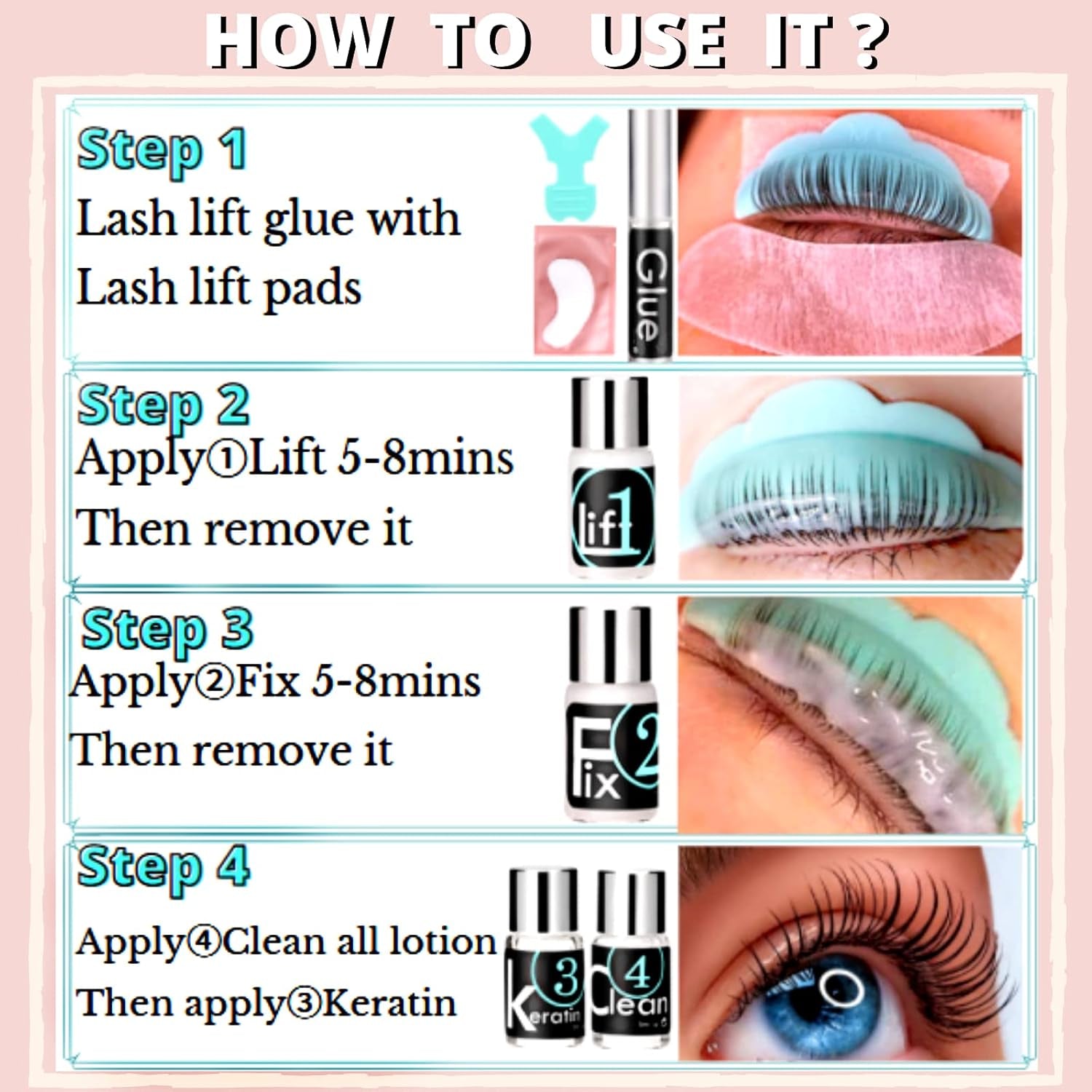 Eyelash Perm Kit Eyebrow Lamination Kit Professional Lash Lift Glue and Brow Lift Keratin Nutrition Long-Lasting 8 Weeks Friendly to Novices Can Use More than 10 Times at Salon.