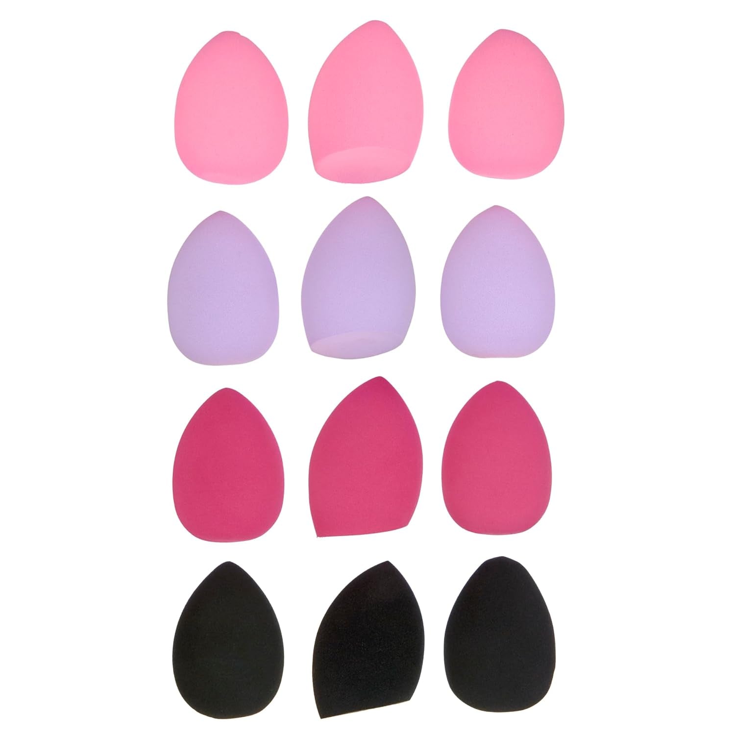 12Pc Beauty Sponge Value Pack - Assorted Cosmetic Makeup Blender Foundation Blush Concealer Eyeshadow Contour Highlighter Bright Applicator Tools Kit
