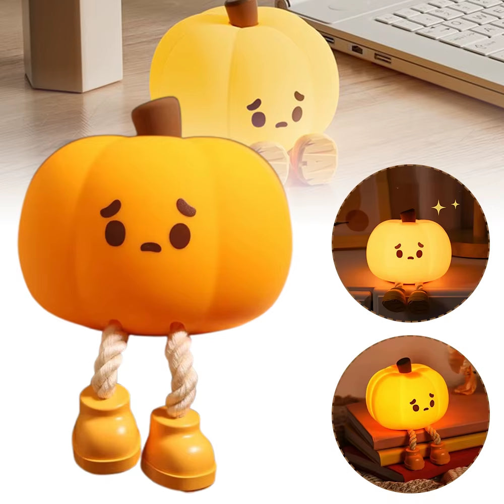Night Light Cute Lamp Pumpkin Touch Sensor Lamp Christmas Night Lamp Silicone LED Rechargeable Lamp