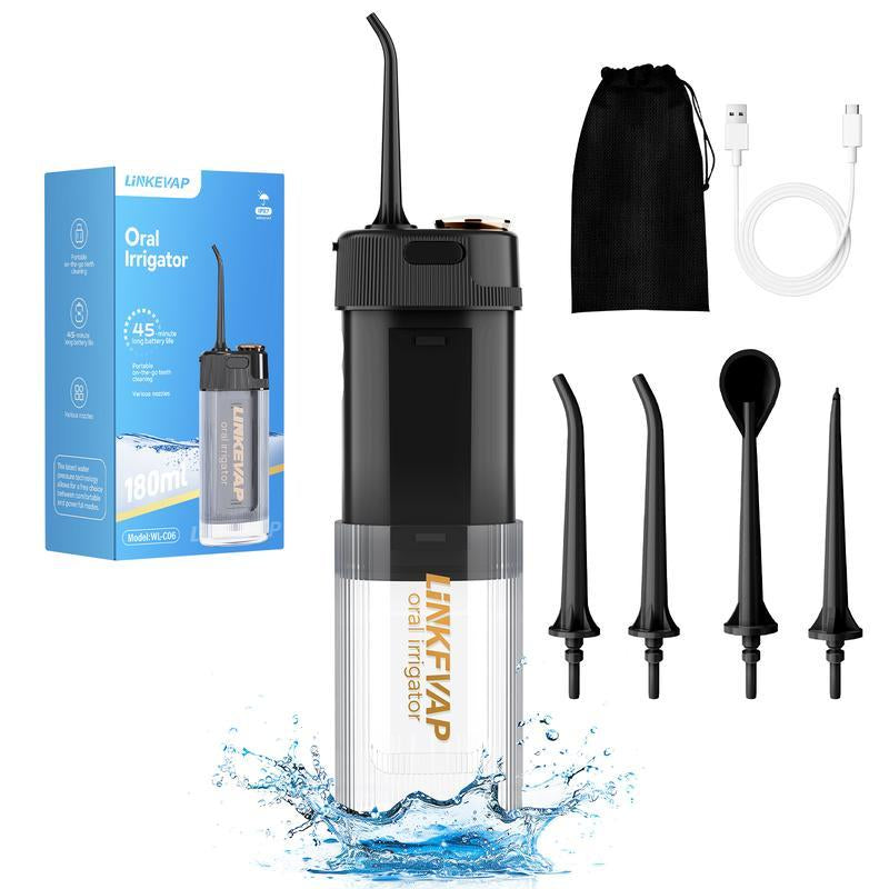LINKEVAP Cordless Water Dental Flosser – Rechargeable Oral Irrigator for Deep Cleaning & Gum Care at Home or Travel