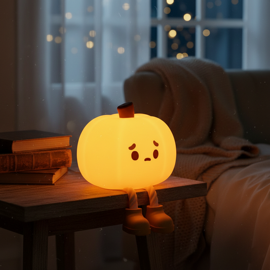 PumpkinGlow™: Soft Silicone Touch Night Light