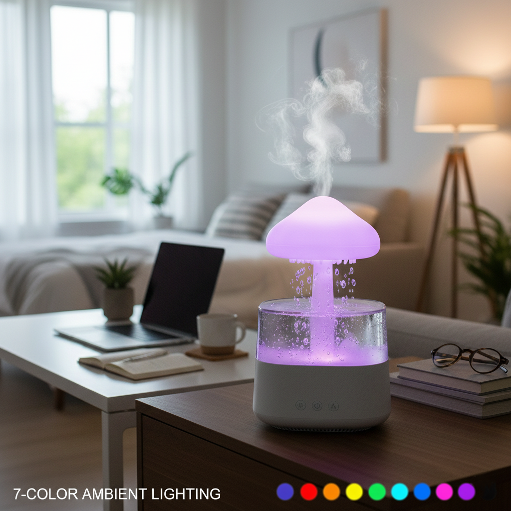 Rain Cloud Humidifier & Ultrasonic Aroma Diffuser (Remote Included)