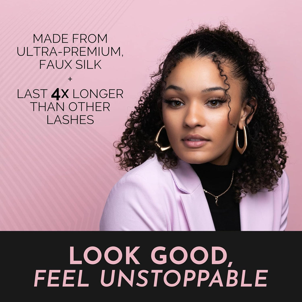 Magnetic Eyelashes Kit – 16 Piece Magnetic Eyelash & Eyeliner Set with Applicator – Natural Look Easy Apply Reusable Fake Extension Lashes, No Glue – Pestañas Postizas Magnéticas Naturales